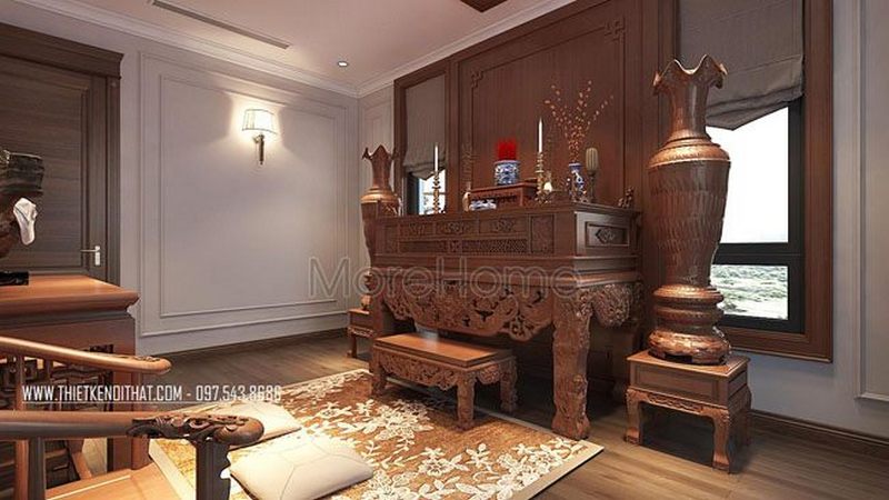 Thiết kế nội thất tân cổ điển gỗ Việt
