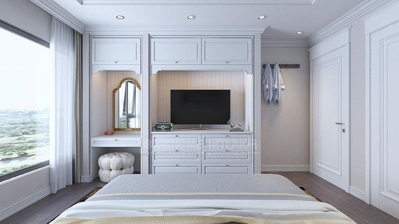 Thiết kế nội thất phòng ngủ tân cổ điển cho chung cư D'.le Roi Soleil Quảng An