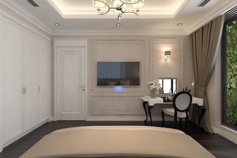 Thiết kế nội thất phòng ngủ tân cổ điển cho chung cư D'.le Roi Soleil Quảng An