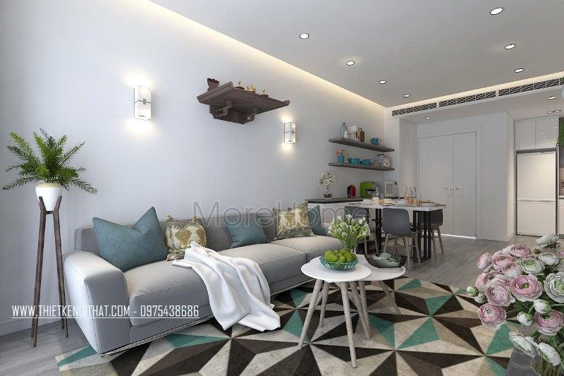 Thiết kế nội thất chung cư 2 phòng ngủ đẹp tại D'.le roi soleil Quảng an