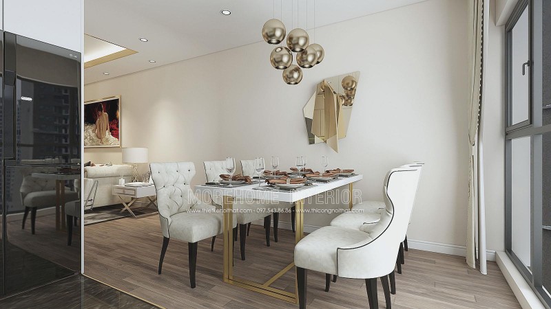 Thiết kế nội thất chung cư 2 phòng ngủ đẹp tại D'.le roi soleil Quảng an