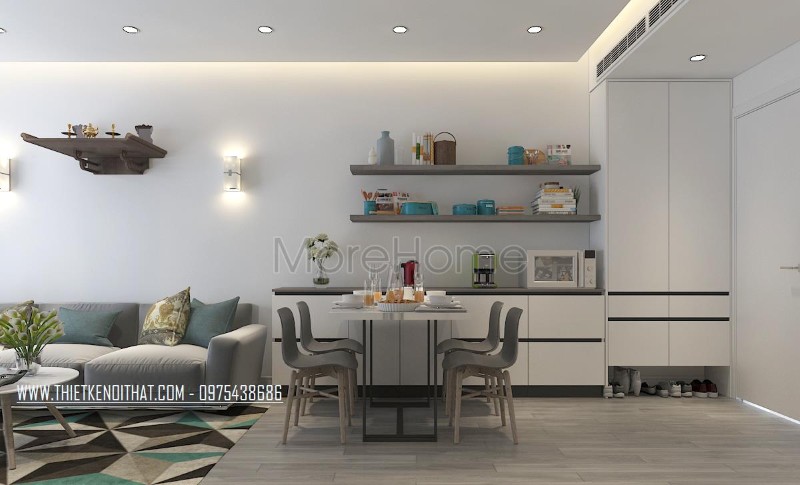 Thiết kế nội thất chung cư 2 phòng ngủ đẹp tại D'.le roi soleil Quảng an