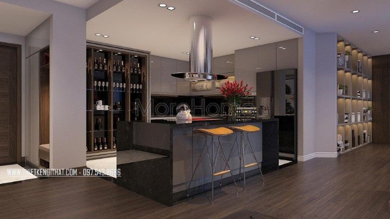 Thiết kế nội thất chung cư 3 phòng ngủ đẹp tại d'le roi soleil Quảng An
