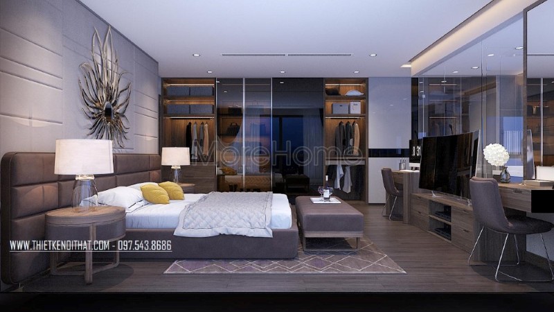 Thiết kế nội thất chung cư 3 phòng ngủ đẹp tại d'le roi soleil Quảng An