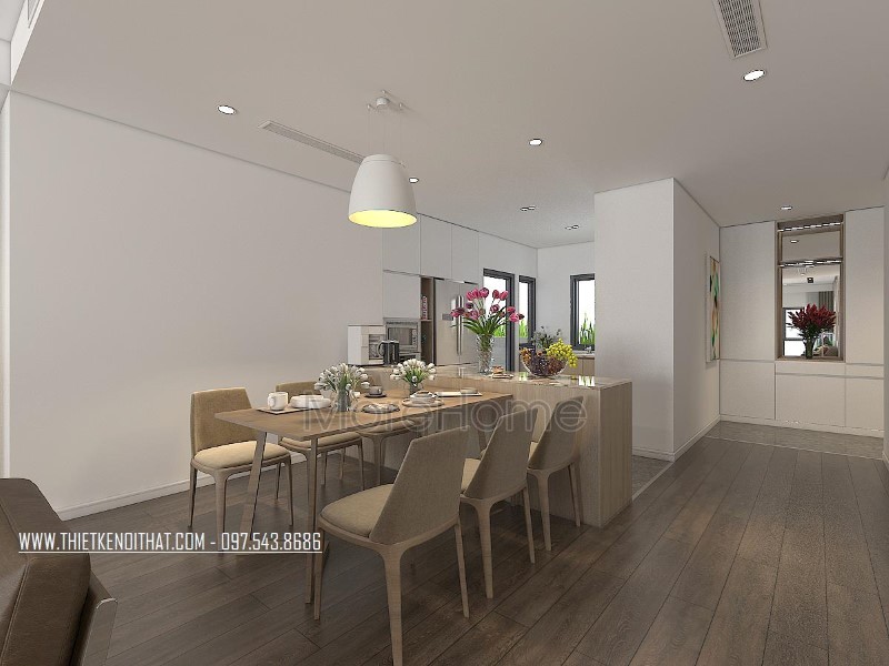 Thiết kế nội thất chung cư 3 phòng ngủ đẹp tại d'le roi soleil Quảng An