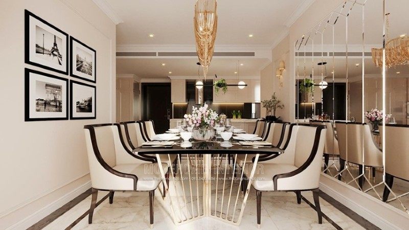 Mẫu thiết kế nội thất chung cư tân cổ điển sang trọng tại D'.le Roi Soleil Quảng An
