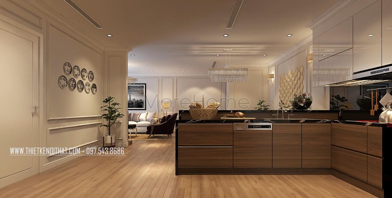 Mẫu thiết kế nội thất chung cư tân cổ điển sang trọng tại D'.le Roi Soleil Quảng An