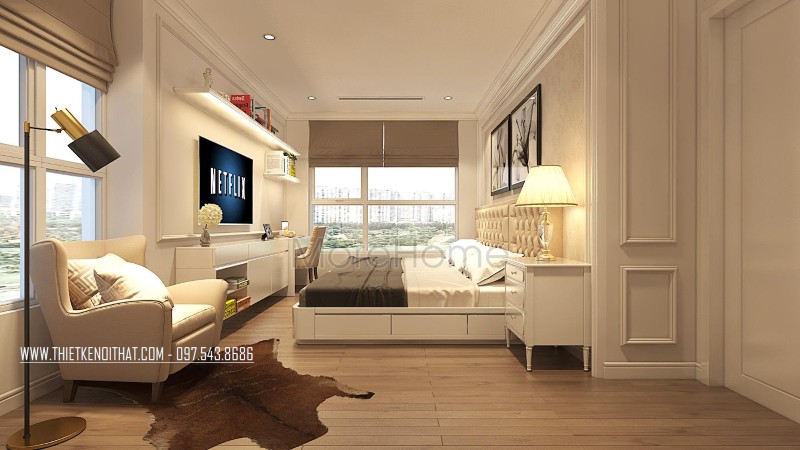 Mẫu thiết kế nội thất chung cư tân cổ điển sang trọng tại D'.le Roi Soleil Quảng An