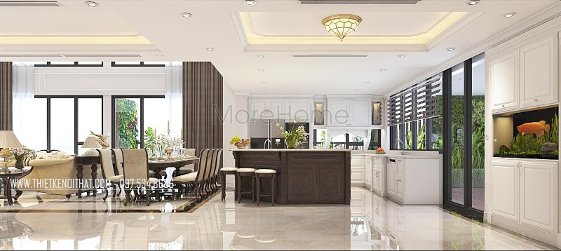 Mẫu thiết kế nội thất chung cư tân cổ điển sang trọng tại D'.le Roi Soleil Quảng An