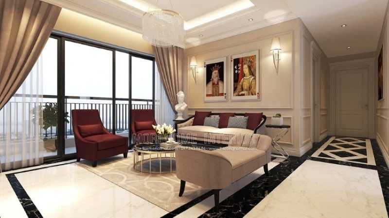 Thiết kế phòng khách chung cư tân cổ điển Thiết kế phòng khách chung cư tân cổ điển