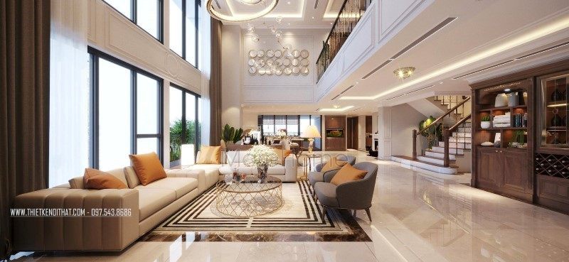 Thiết kế nội thất biệt thự thông tầng