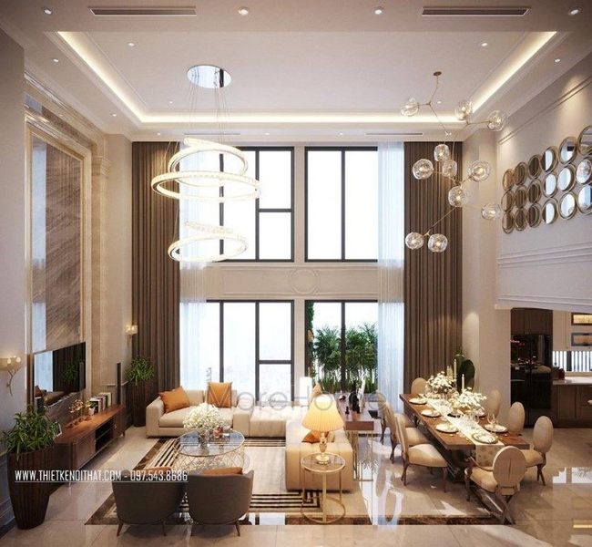 Thiết kế nội thất biệt thự thông tầng