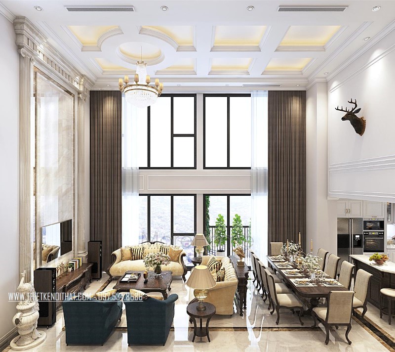 Thiết kế nội thất biệt thự thông tầng