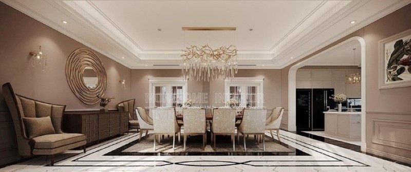 Bàn ăn tân cổ điển đẹp cho biệt thự