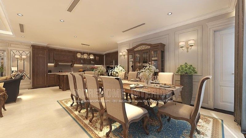 Bàn ăn tân cổ điển đẹp cho biệt thự