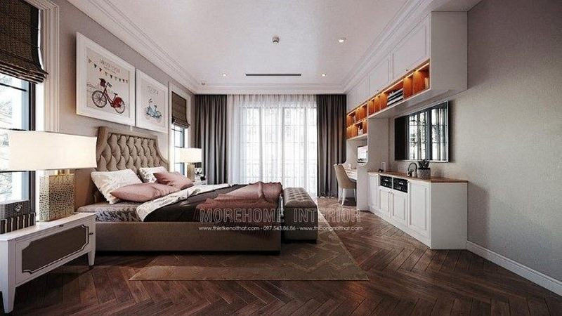 Thiết kế nội thất phòng ngủ tân cổ điển