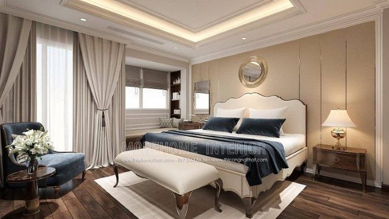 Thiết kế nội thất phòng ngủ tân cổ điển