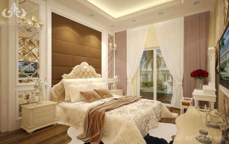 Thiết kế nội thất biệt thự theo phong cách tân cổ điển Thiết kế nội thất tân cổ điển cho không gian phòng ngủ tạo được sức hút và êm ái tận hưởng cuộc sống sau một ngày làm việc mệt mỏi