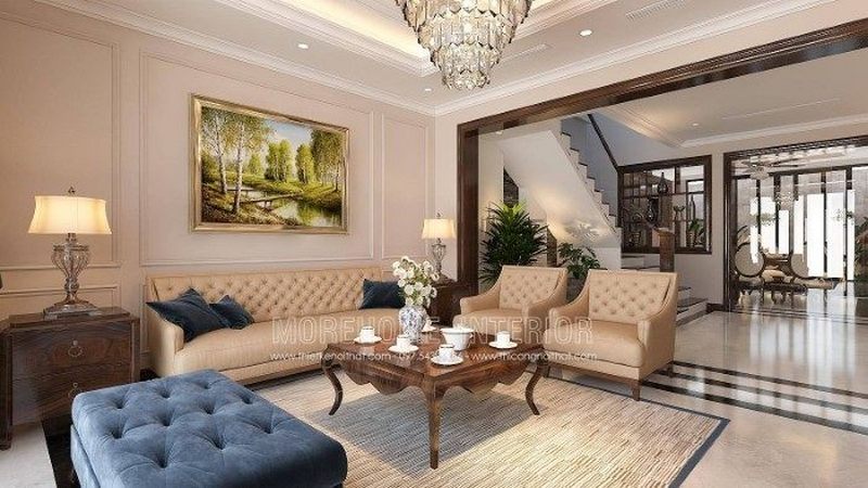 Thiết kế nội thất phòng khách tân cổ điển