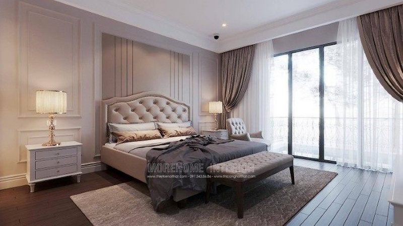 Thiết kế nội thất phòng ngủ tân cổ điển đẹp