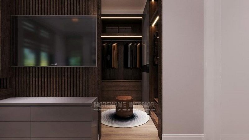 Thiết kế nội thất phòng ngủ gỗ óc chó