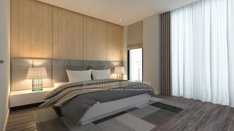 Thiết kế nội thất phòng ngủ gỗ sồi