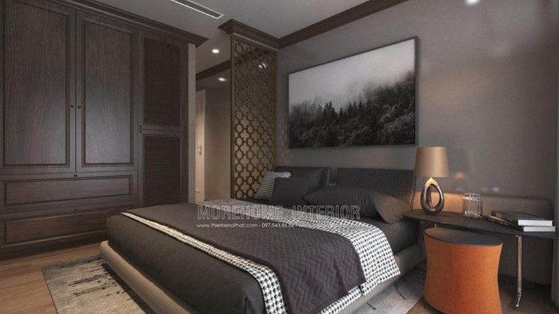 Thiết kế nội thất phòng ngủ gỗ óc chó