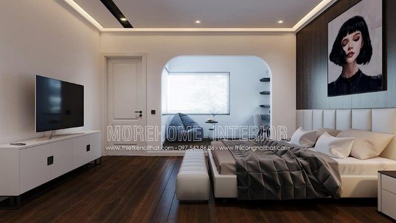 Thiết kế nội thất phòng ngủ có bàn làm việc