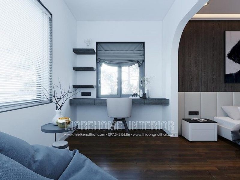 Thiết kế nội thất phòng ngủ có bàn làm việc