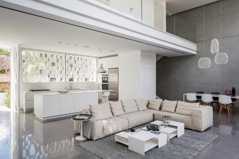 thiết kế nội thất phòng khách thông tầng đẹp