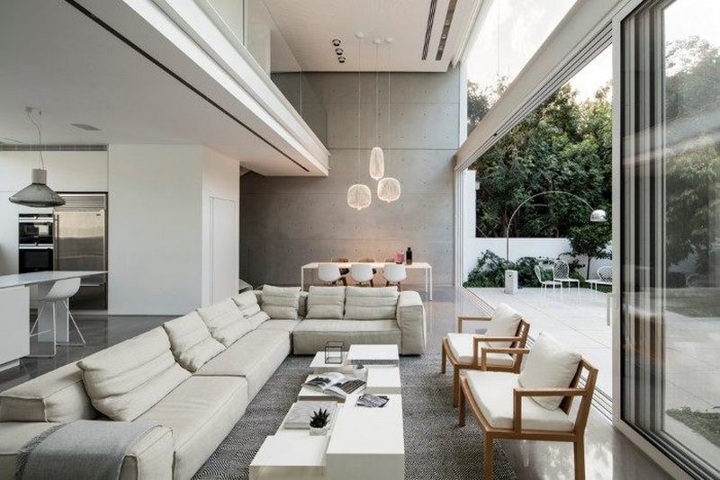 thiết kế nội thất phòng khách thông tầng đẹp