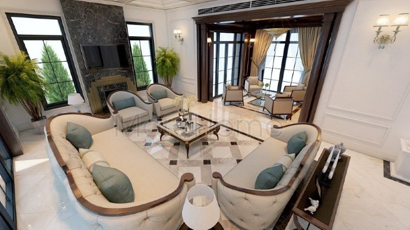 Sofa gỗ óc chó tân cổ điển