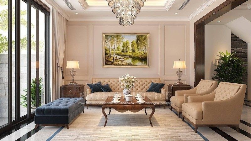 Thiết kế nội thất biệt thự kiểu Pháp