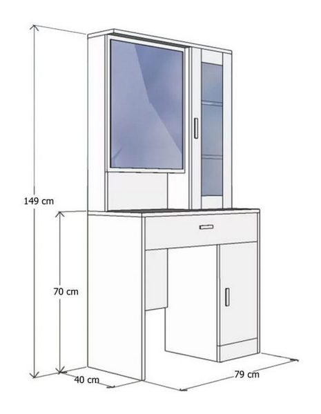 Bàn trang điểm đẹp Bàn trang điểm không chân