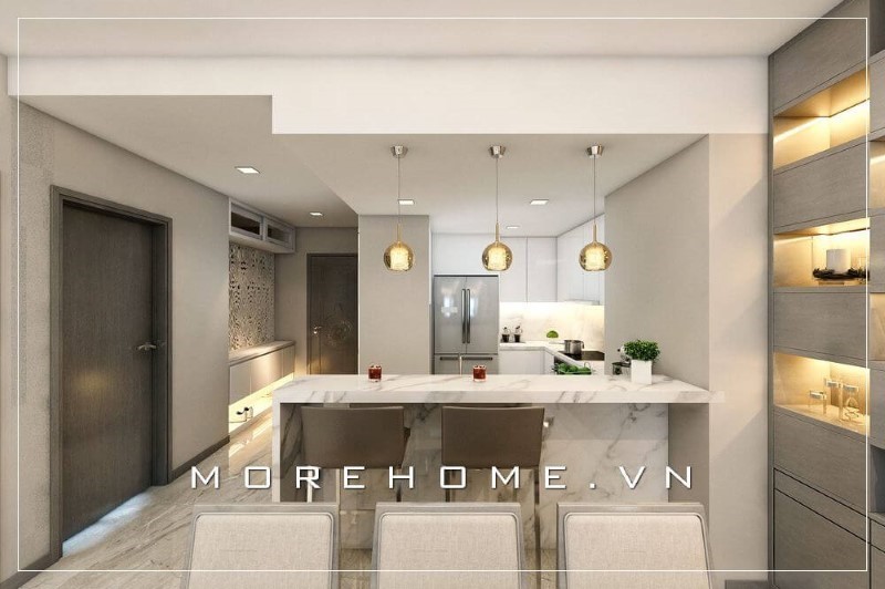 Tủ bếp gỗ công nghiệp