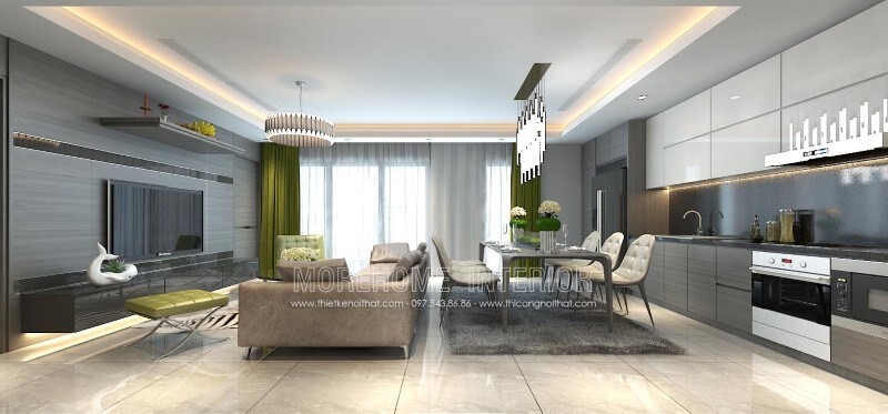 Tủ bếp gỗ công nghiệp
