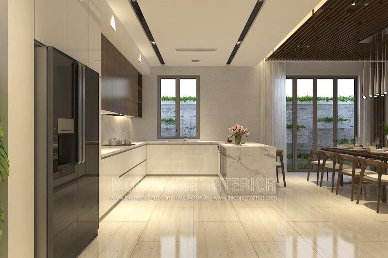 Tủ bếp gỗ công nghiệp