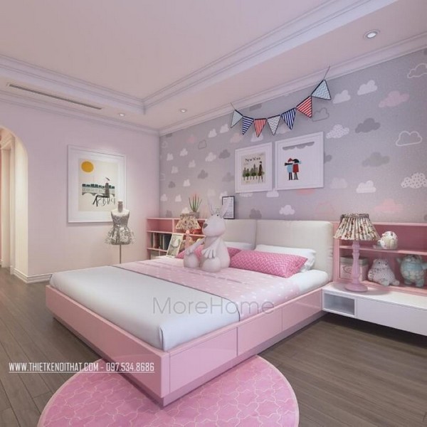 Giường ngủ gỗ công nghiệp cho bé