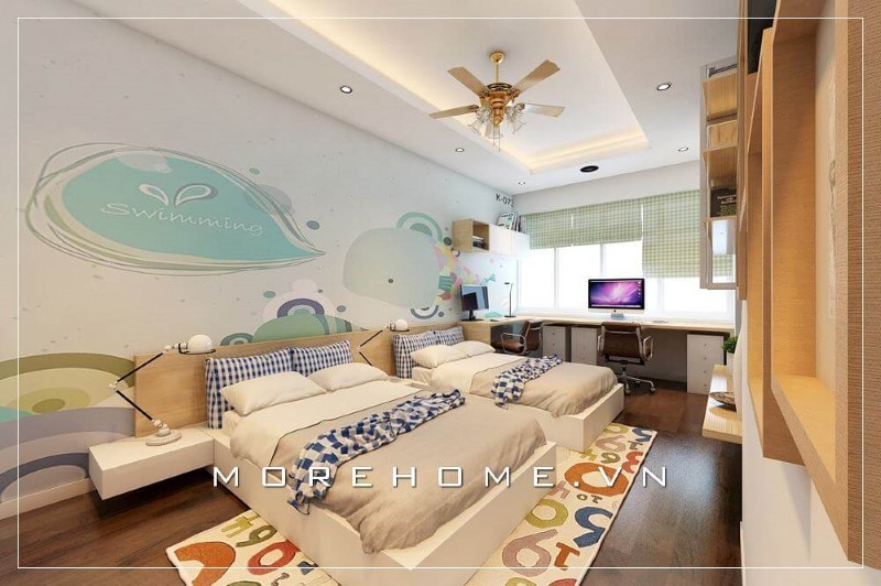 Giường ngủ gỗ công nghiệp cho bé