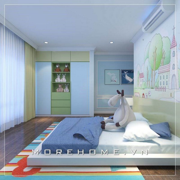 Giường ngủ gỗ công nghiệp cho bé