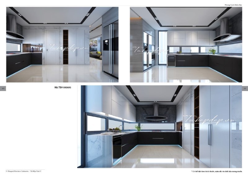 Tủ bếp gỗ công nghiệp chữ L