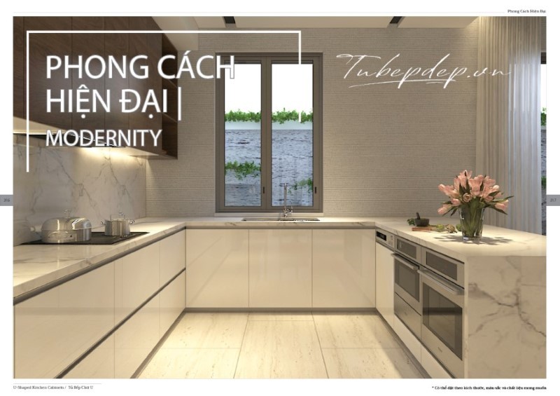Tủ bếp gỗ công nghiệp chữ L