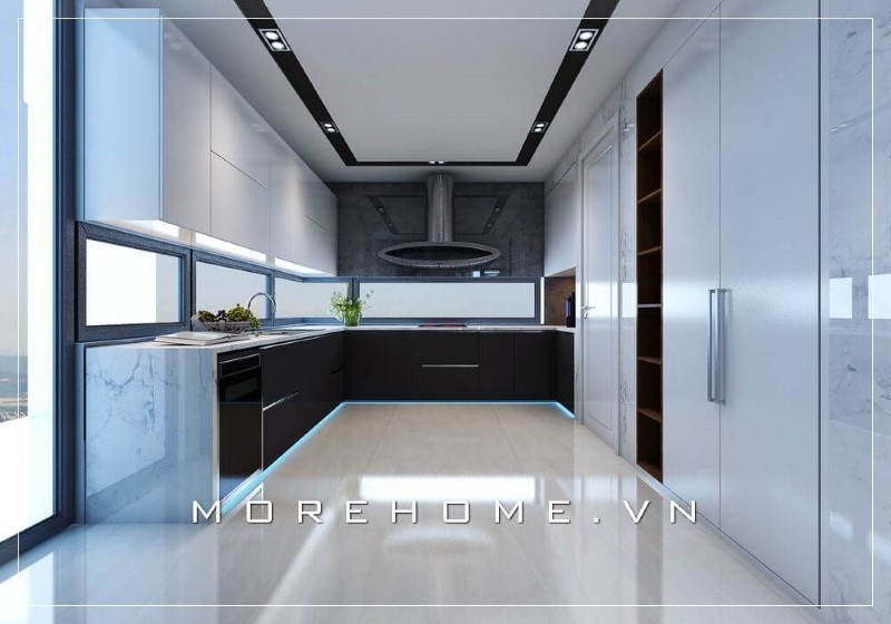 Tủ bếp gỗ công nghiệp chữ L