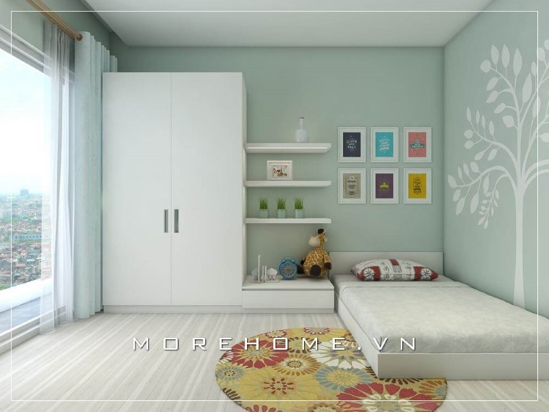 Tủ quần áo gỗ công nghiệp màu trắng