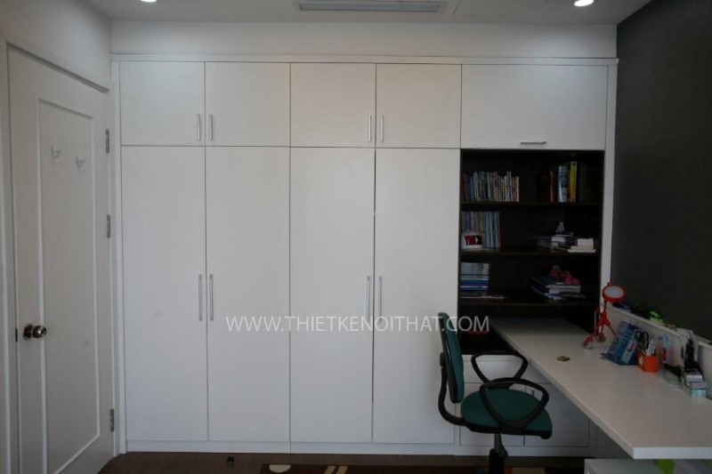 Tủ quần áo gỗ công nghiệp màu trắng