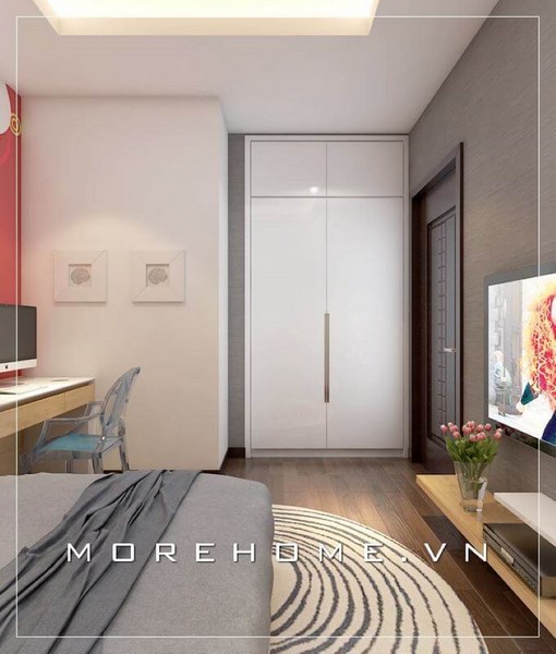 Tủ quần áo gỗ công nghiệp màu trắng