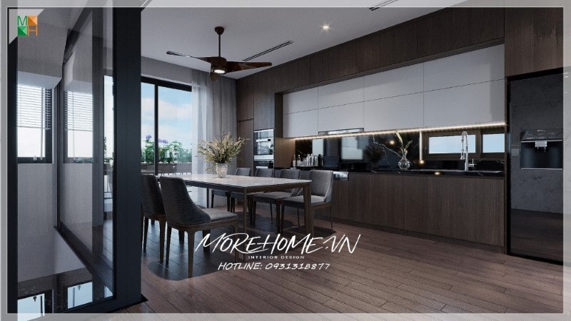 Tủ bếp gỗ công nghiệp