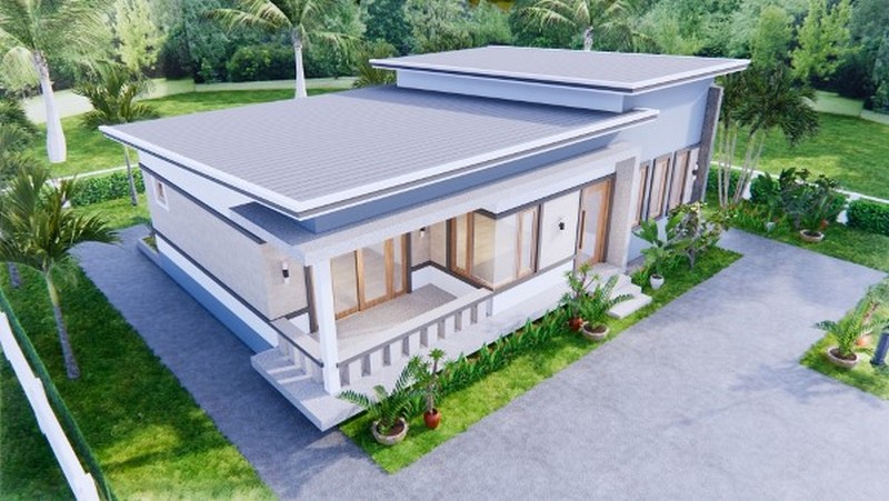 Mẫu biệt thự 1 tầng hiện đại