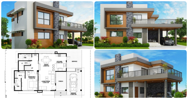 Mẫu thiết kế biệt thự 2 tầng hiện đại