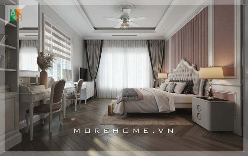 Thiết kế phòng ngủ biệt thự tân cổ điển